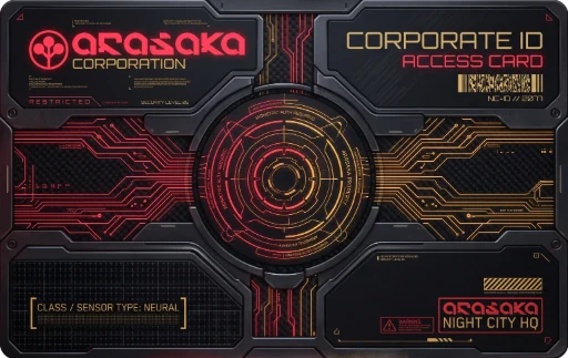 Arasaka Corporation - Corporate ID & Access Card (Cyberpunk 2077)
