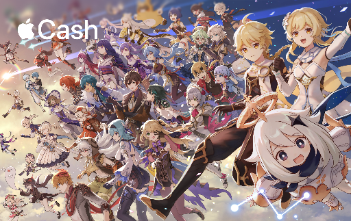Cash × Genshin 1st Anniversary — in4piration · Diseño de tarjeta