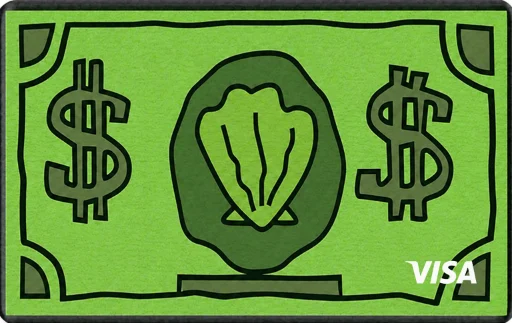 dollar sign spongbob card