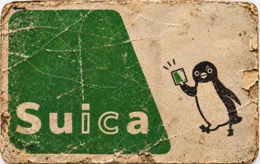 陈旧发黄的suica西瓜卡
