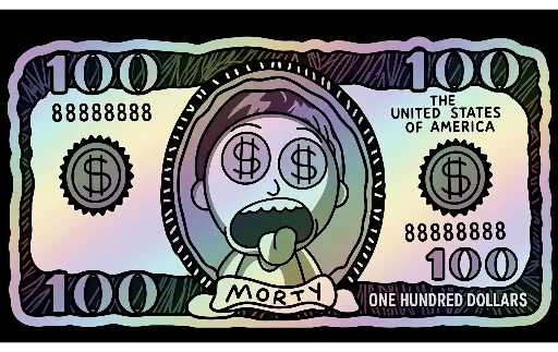 Morty 100 dollar bill