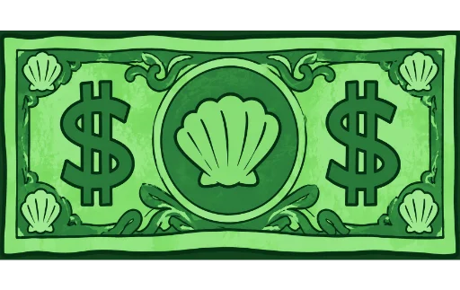 SpongeBob Seashell Dollar Bill